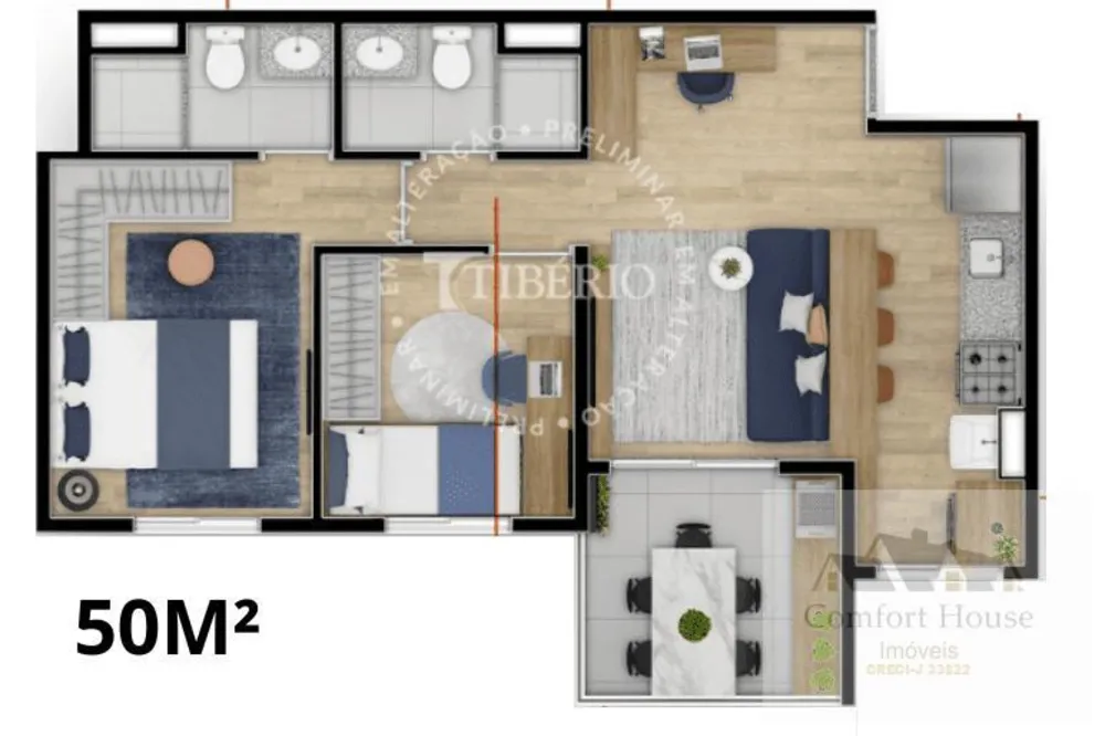 Apartamento, 2 quartos, 50 m² - Foto 7