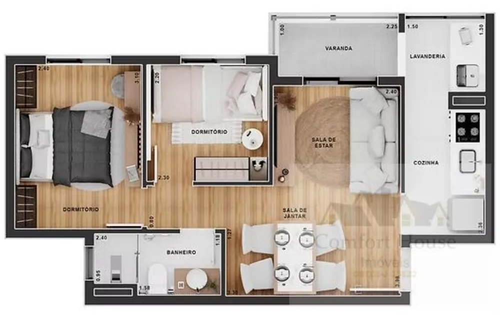 Casa, 2 quartos, 42 m² - Foto 4