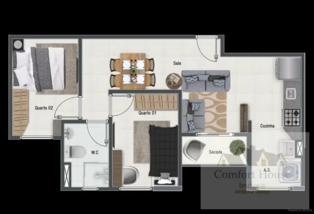 Apartamento, 2 quartos, 50 m² - Foto 3