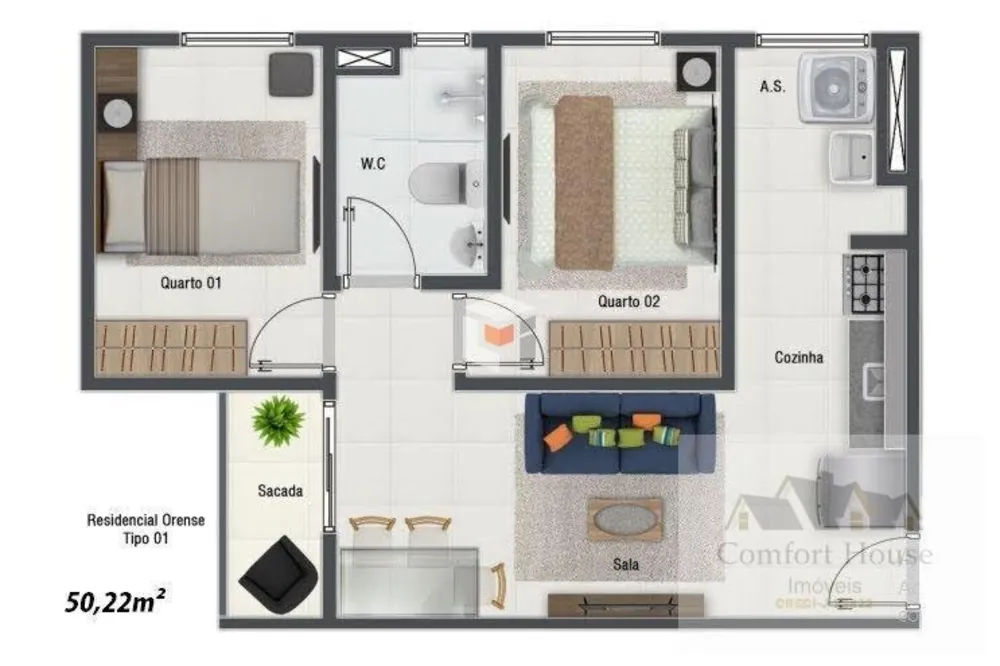 Apartamento, 2 quartos, 50 m² - Foto 5