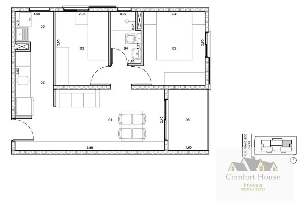 Apartamento, 2 quartos, 40 m² - Foto 3