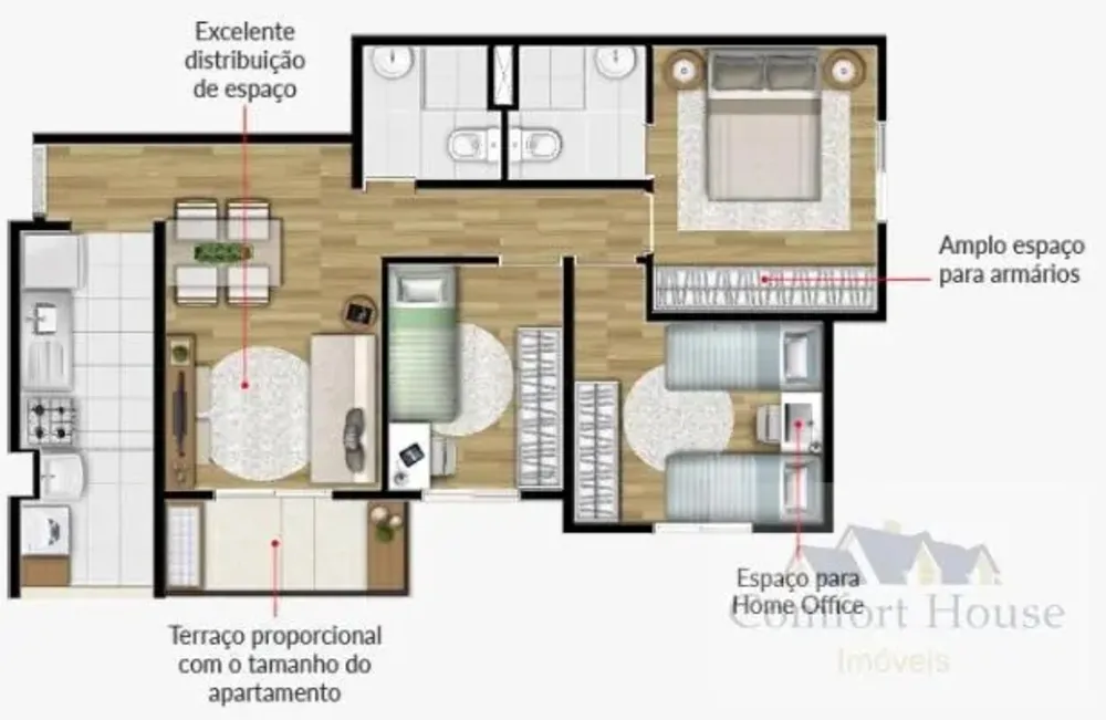 Apartamento, 2 quartos, 45 m² - Foto 1
