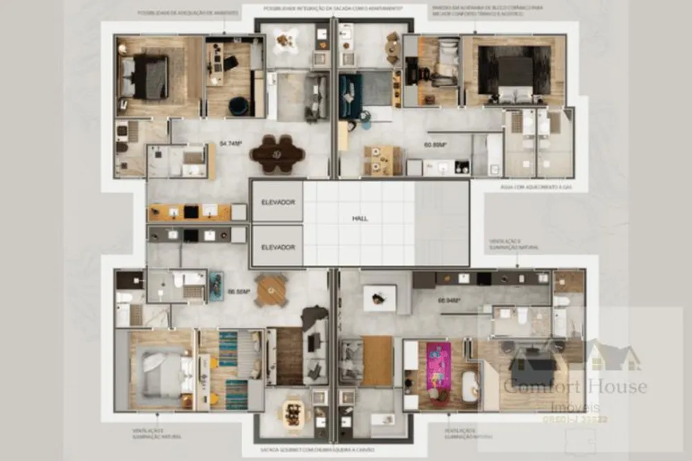 Apartamento, 2 quartos, 61 m² - Foto 3