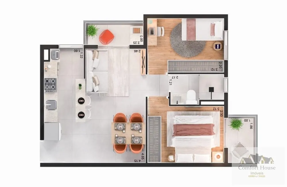Apartamento, 2 quartos, 46 m² - Foto 7