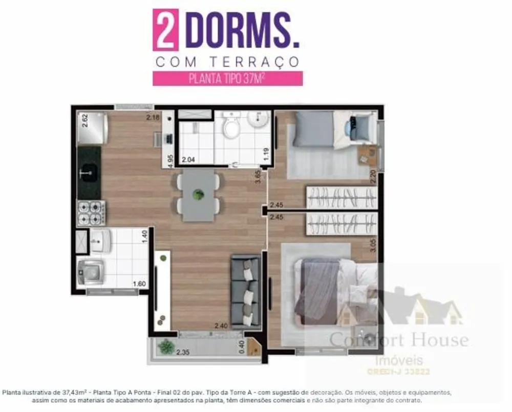 Apartamento, 2 quartos, 37 m² - Foto 6