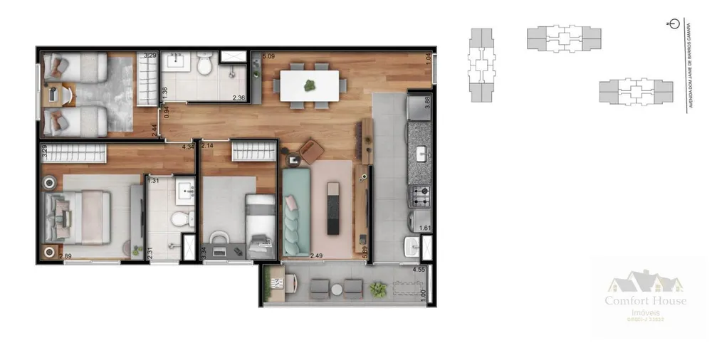 Apartamento, 3 quartos, 76 m² - Foto 9