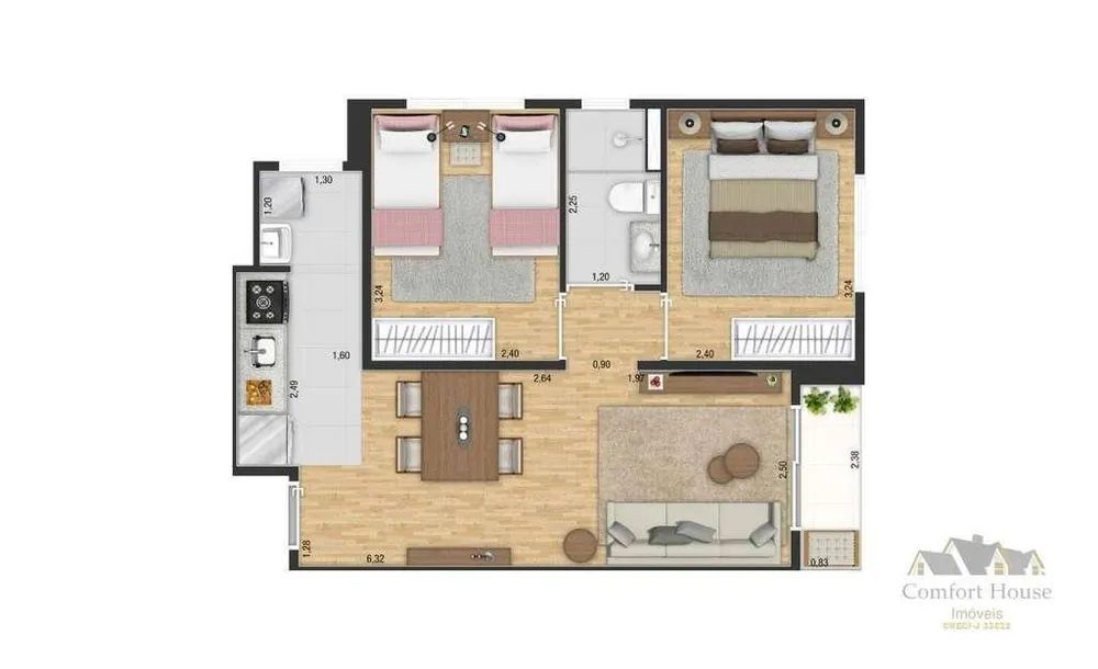 Apartamento, 2 quartos, 48 m² - Foto 7