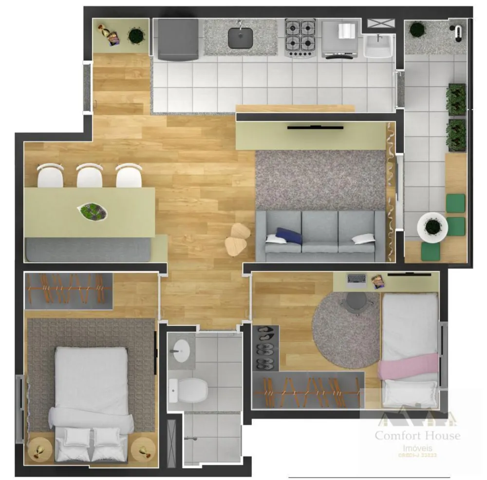 Apartamento, 2 quartos, 46 m² - Foto 1