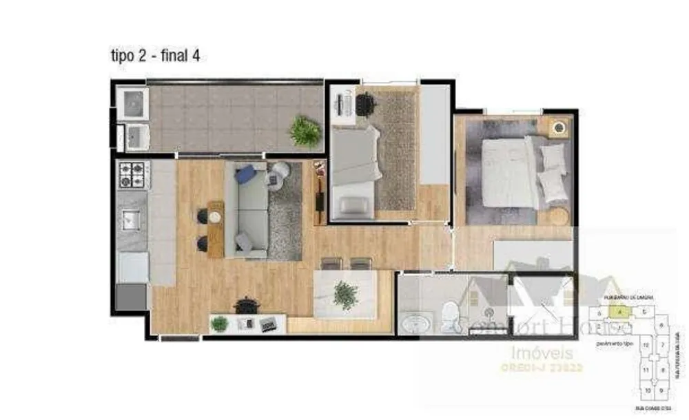 Casa, 2 quartos, 46 m² - Foto 3