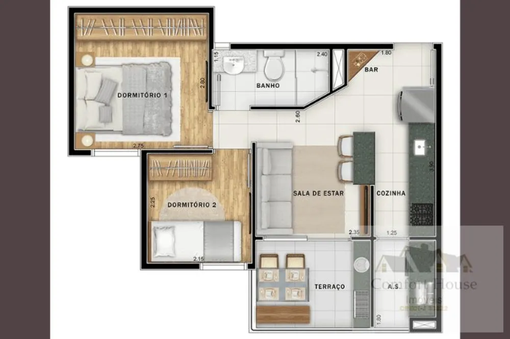 Apartamento, 2 quartos, 37 m² - Foto 6