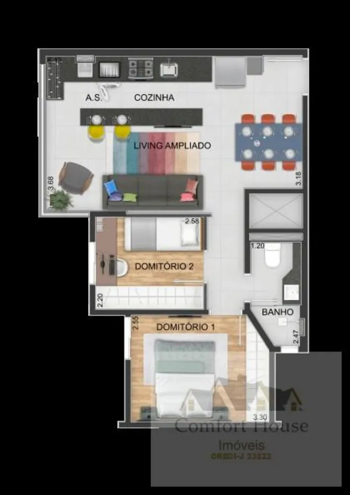 Apartamento, 2 quartos, 46 m² - Foto 4