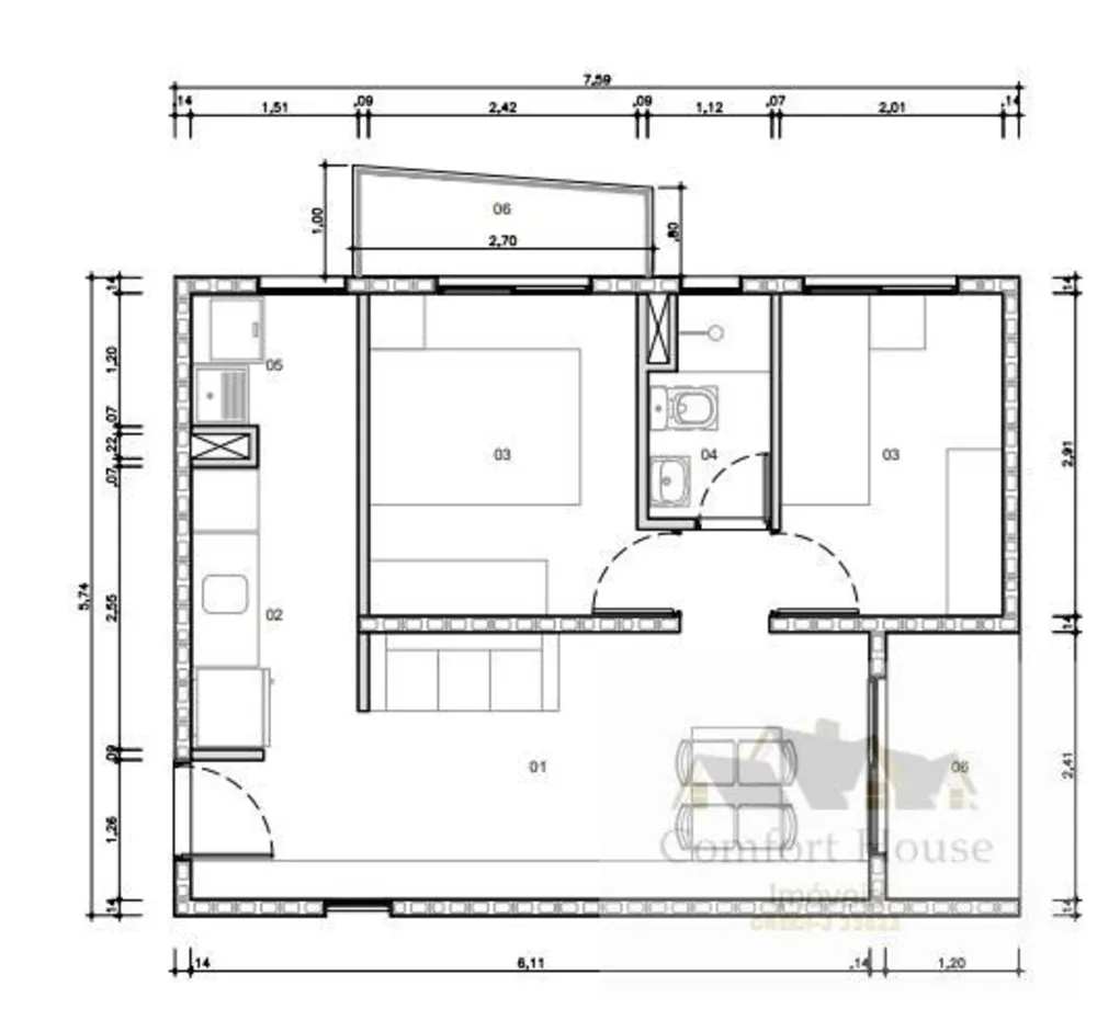 Apartamento, 2 quartos, 38 m² - Foto 6