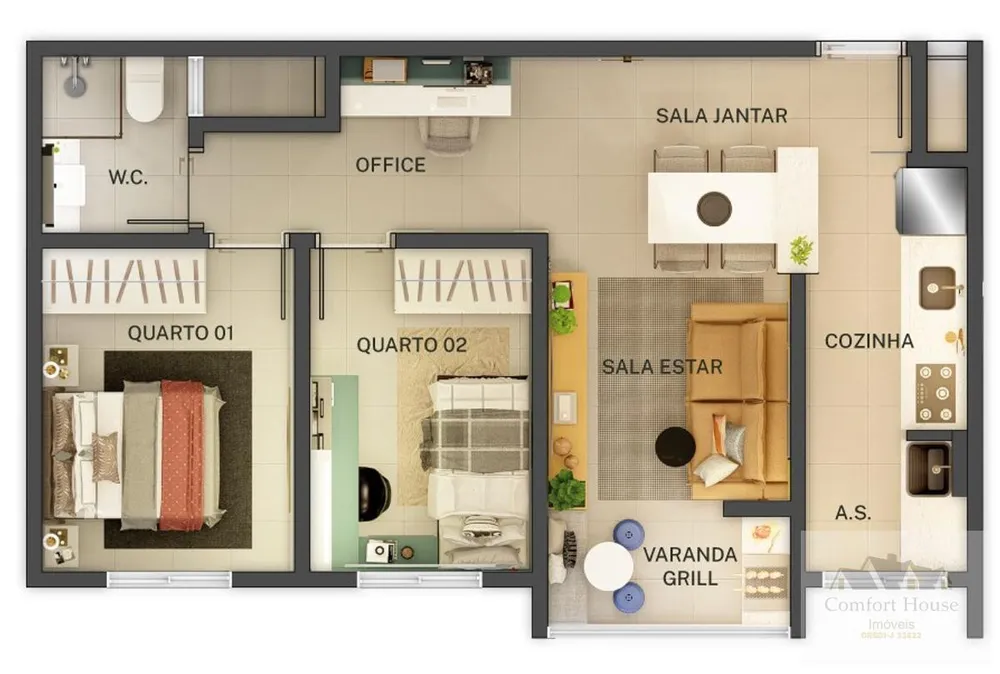Apartamento, 2 quartos, 49 m² - Foto 16