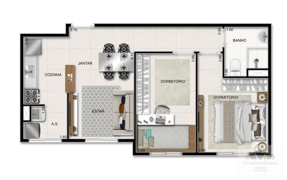 Apartamento, 2 quartos, 44 m² - Foto 11