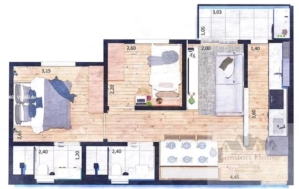 Apartamento, 2 quartos, 50 m² - Foto 8