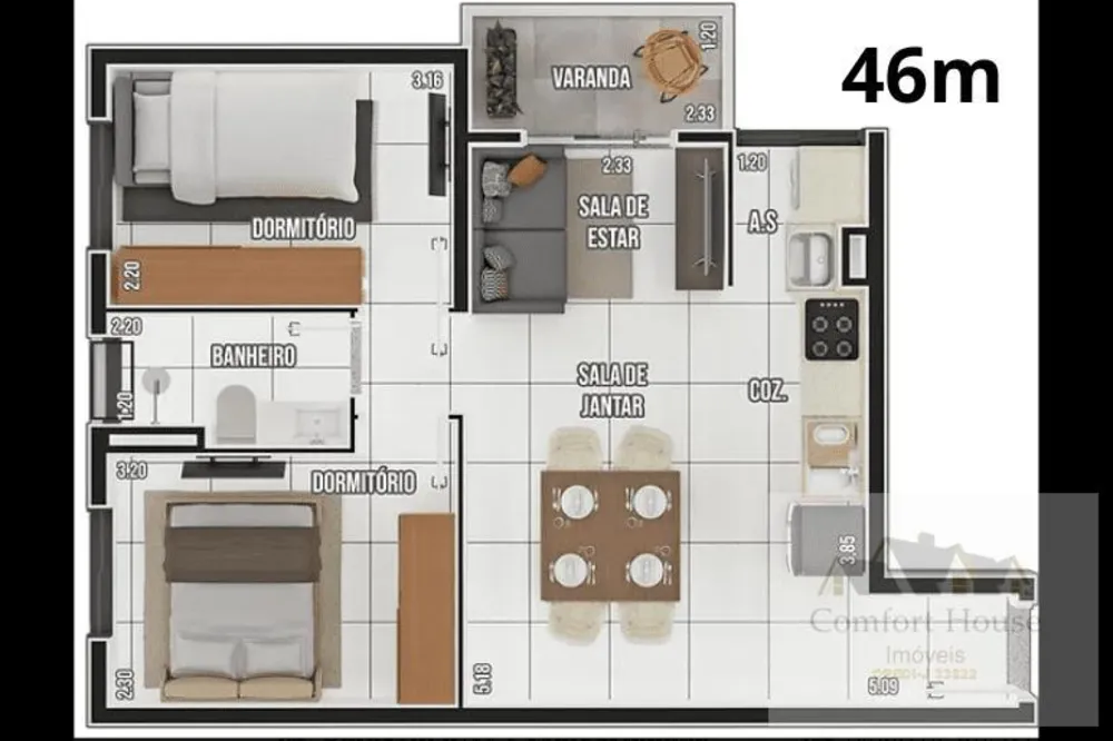 Apartamento, 2 quartos, 43 m² - Foto 15