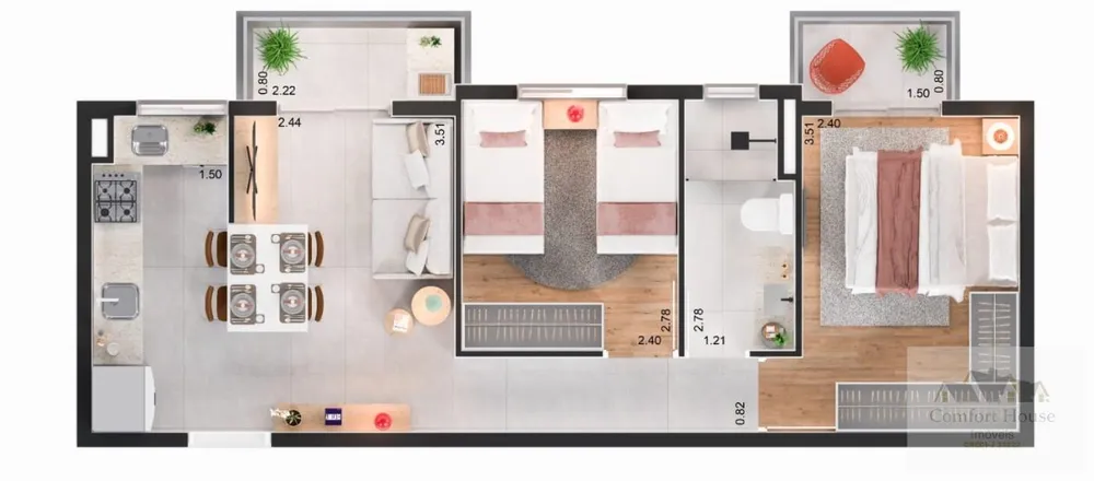 Casa, 2 quartos, 46 m² - Foto 6