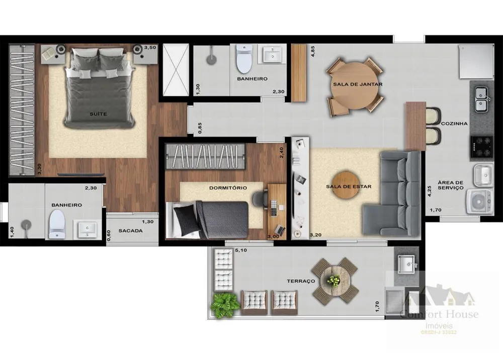 Apartamento, 2 quartos, 69 m² - Foto 8