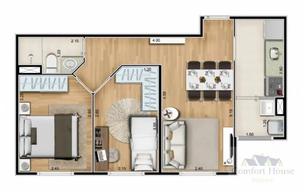 Apartamento, 3 quartos, 53 m² - Foto 10