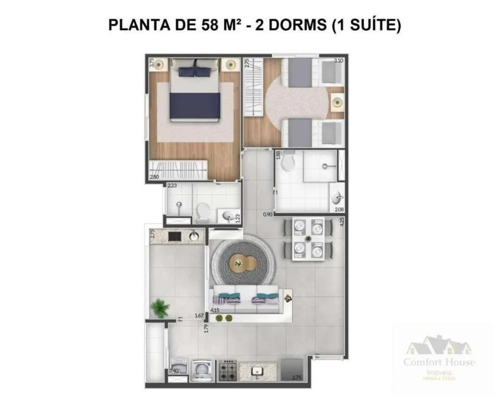 Apartamento, 2 quartos, 55 m² - Foto 3