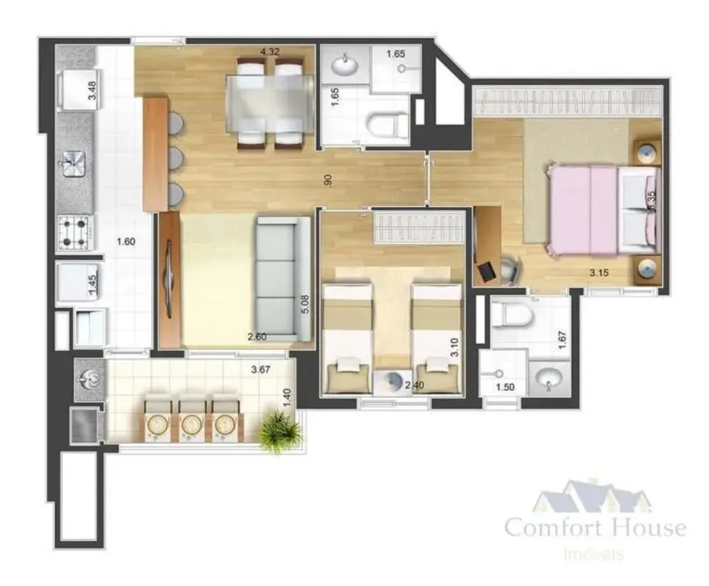 Apartamento, 2 quartos, 58 m² - Foto 7