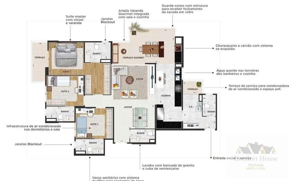 Apartamento, 3 quartos, 125 m² - Foto 3