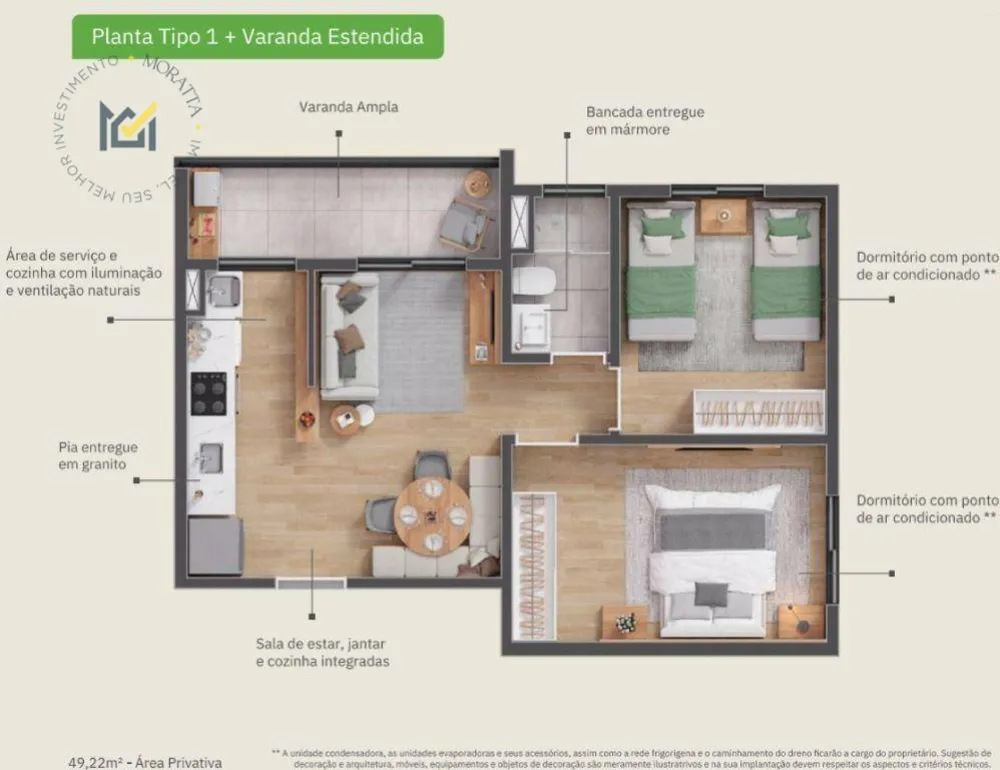 Apartamento, 2 quartos, 47 m² - Foto 2