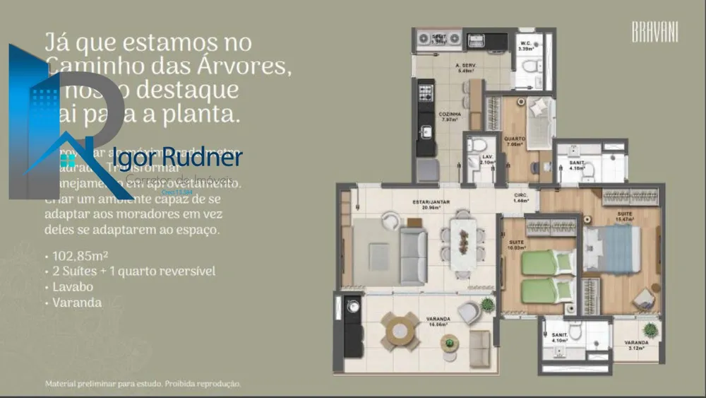 Apartamento, 2 quartos, 102 m² - Foto 6