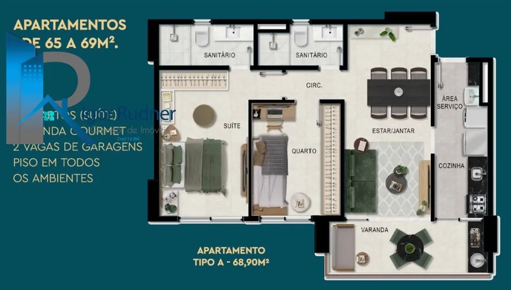 Apartamento, 2 quartos, 69 m² - Foto 6