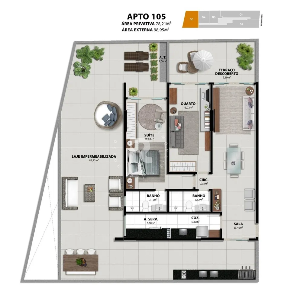 Apartamento, 1 quarto, 78 m² - Foto 15