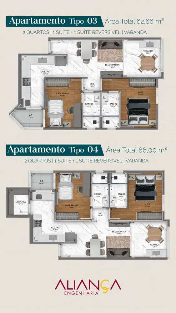 Apartamento, 2 quartos, 66 m² - Foto 7