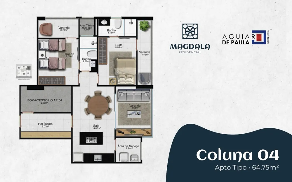 Apartamento, 2 quartos, 69 m² - Foto 12