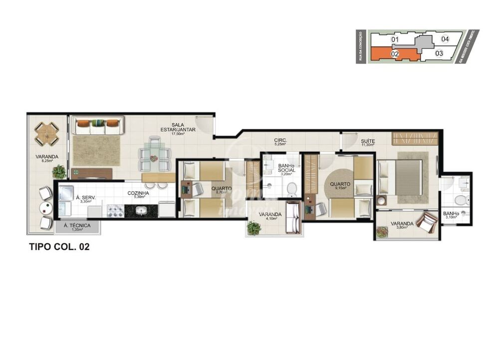 Apartamento Lançamentos com 3 quartos, 92m² - Foto 7