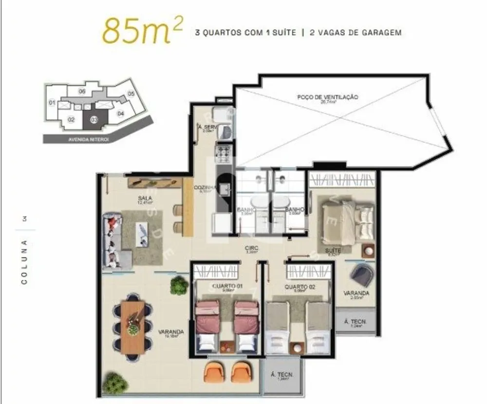Apartamento, 3 quartos, 85 m² - Foto 10
