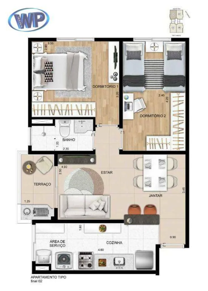 Apartamento, 2 quartos, 55 m² - Foto 4
