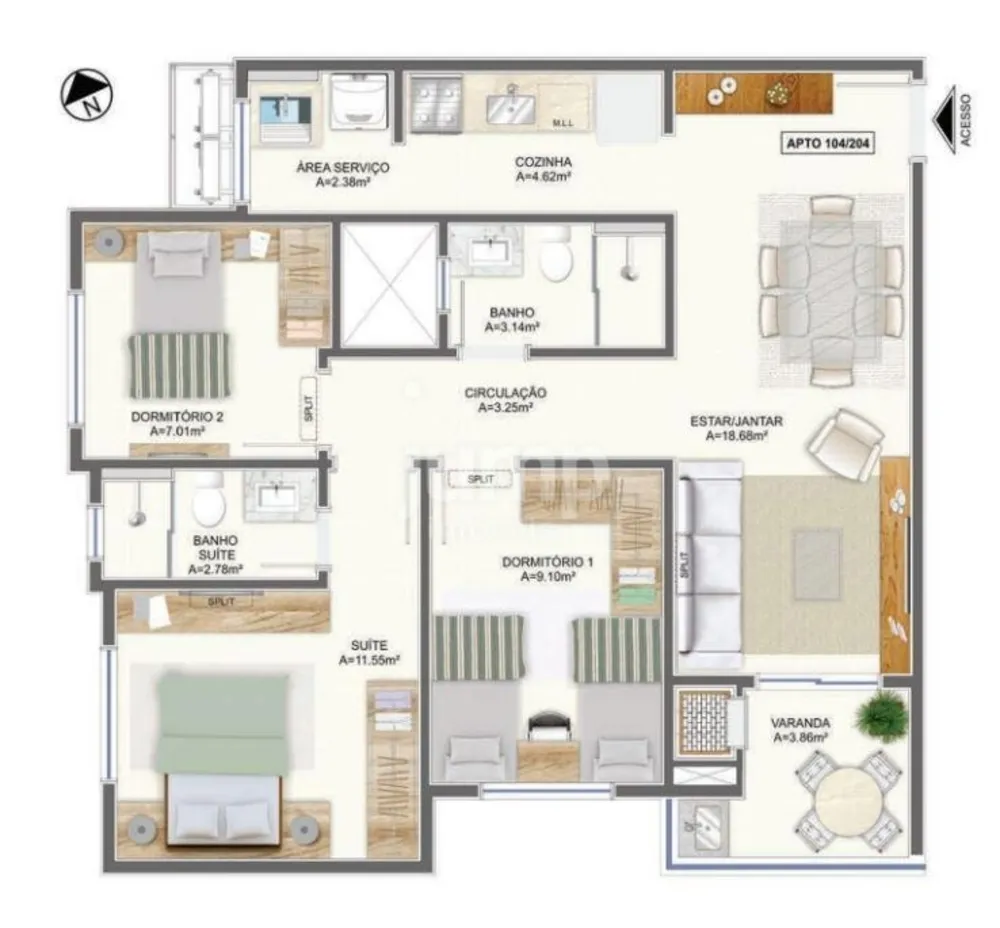 Apartamento, 3 quartos, 81 m² - Foto 2