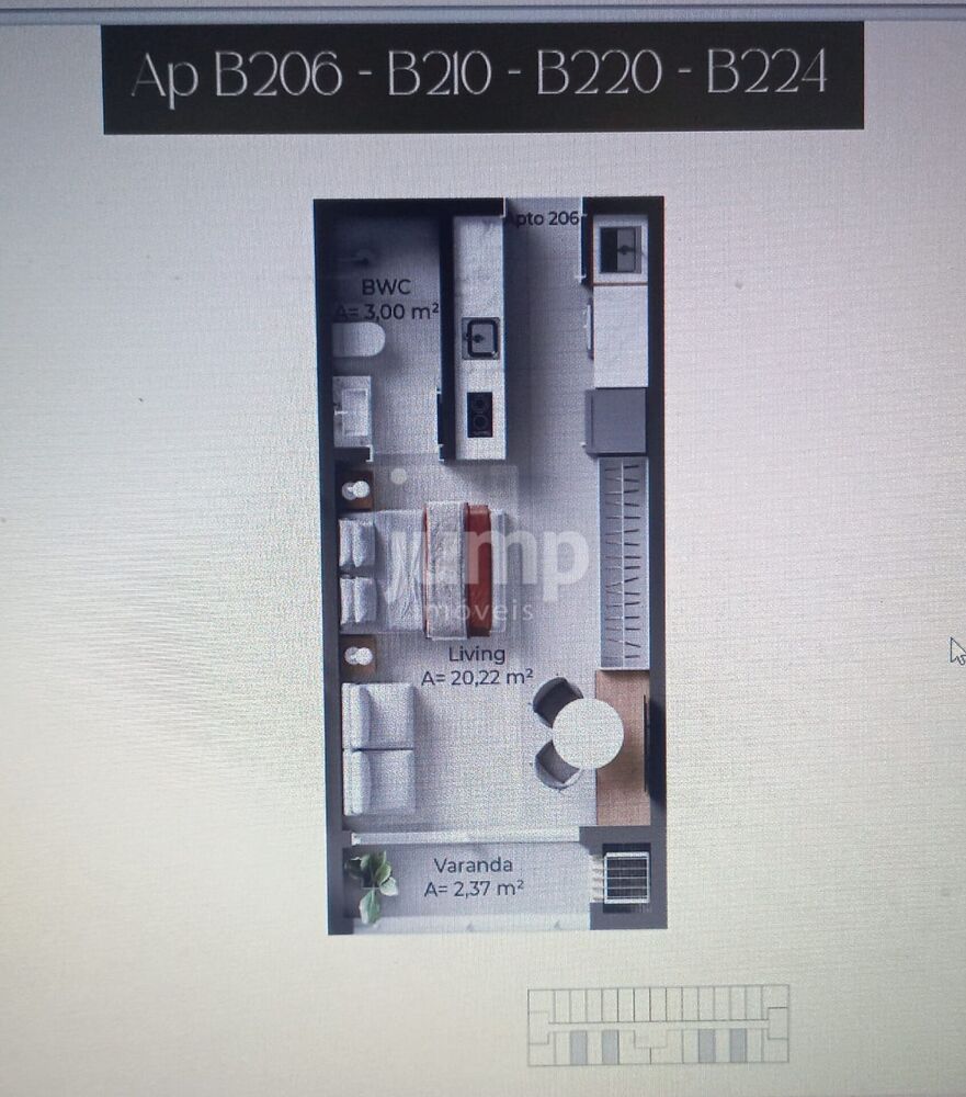 Apartamento, 1 quarto, 27 m² - Foto 1