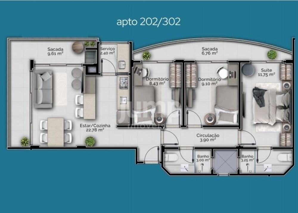 Apartamento à venda com 3 quartos, 94m² - Foto 3