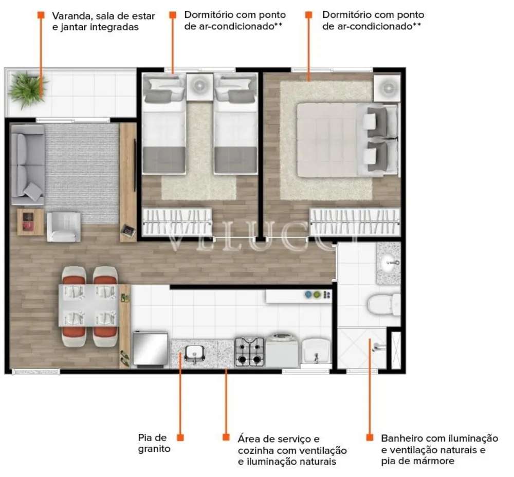 Apartamento, 2 quartos, 43 m² - Foto 4