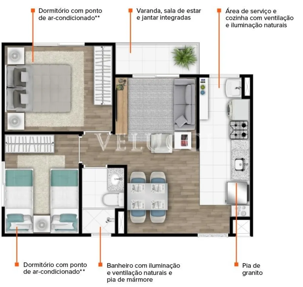 Apartamento, 2 quartos, 43 m² - Foto 7