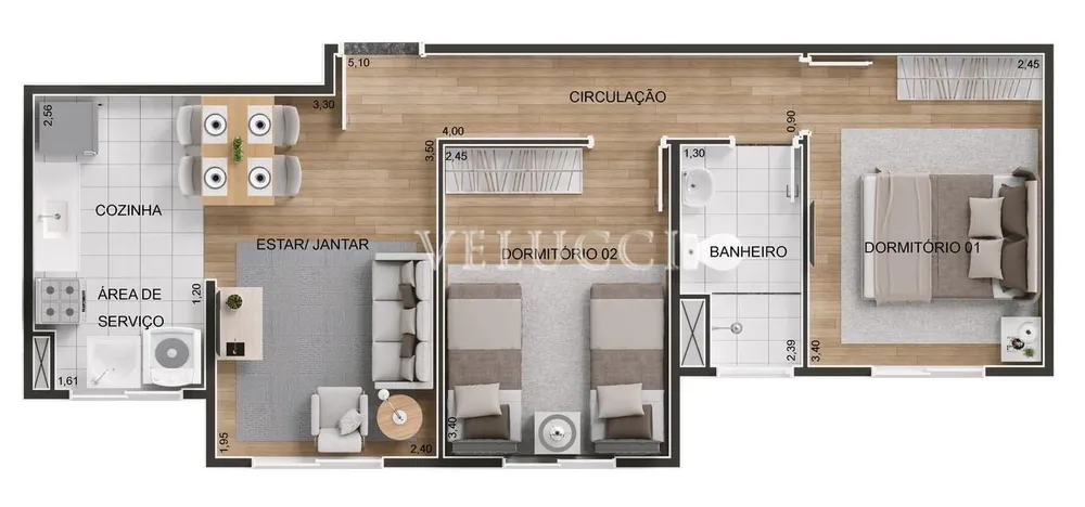Apartamento, 2 quartos, 45 m² - Foto 1