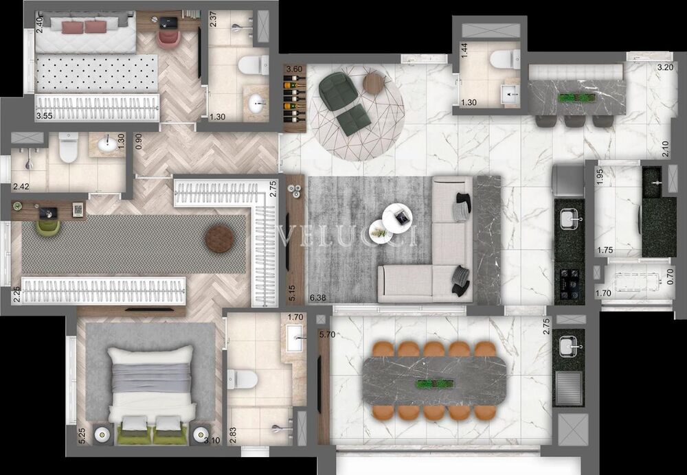 Apartamento, 3 quartos, 204 m² - Foto 1