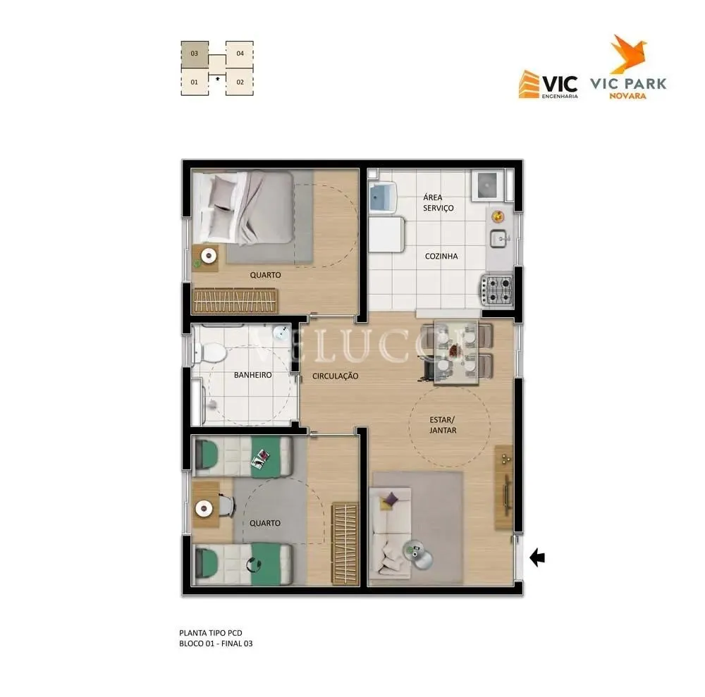 Apartamento, 2 quartos, 48 m² - Foto 1
