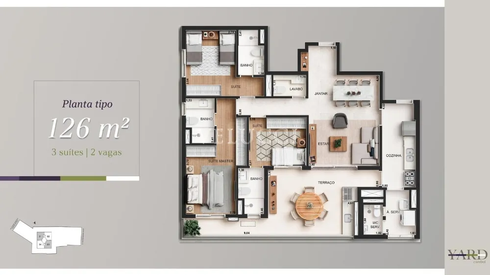 Apartamento, 3 quartos, 126 m² - Foto 3