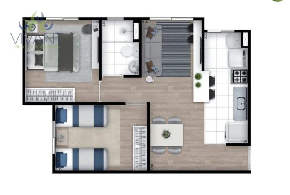 Apartamento, 2 quartos - Foto 3