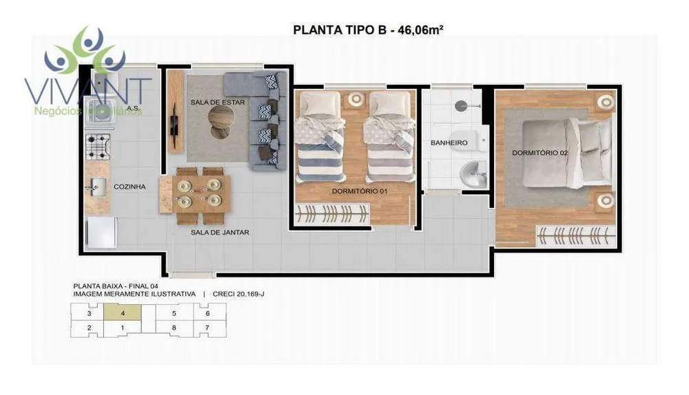 Apartamento, 2 quartos - Foto 10