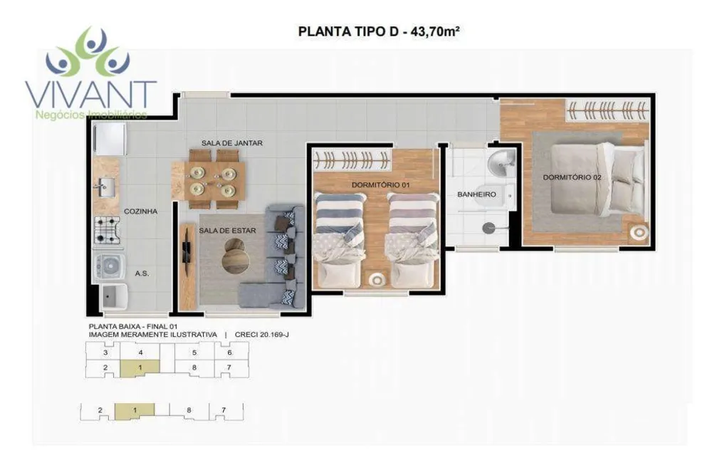 Apartamento, 2 quartos - Foto 8