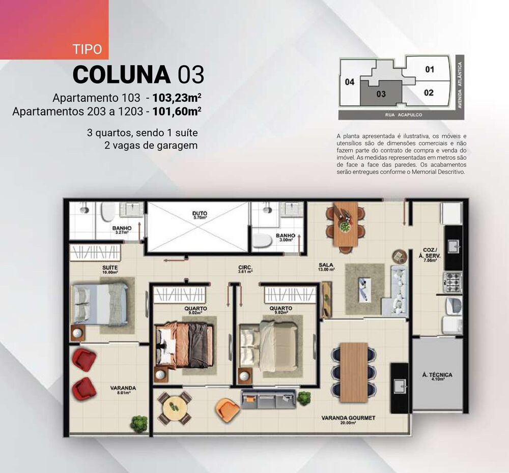 Apartamento, 3 quartos, 102 m² - Foto 2
