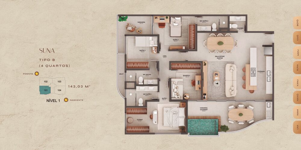 Apartamento à venda com 4 quartos, 143m² - Foto 3