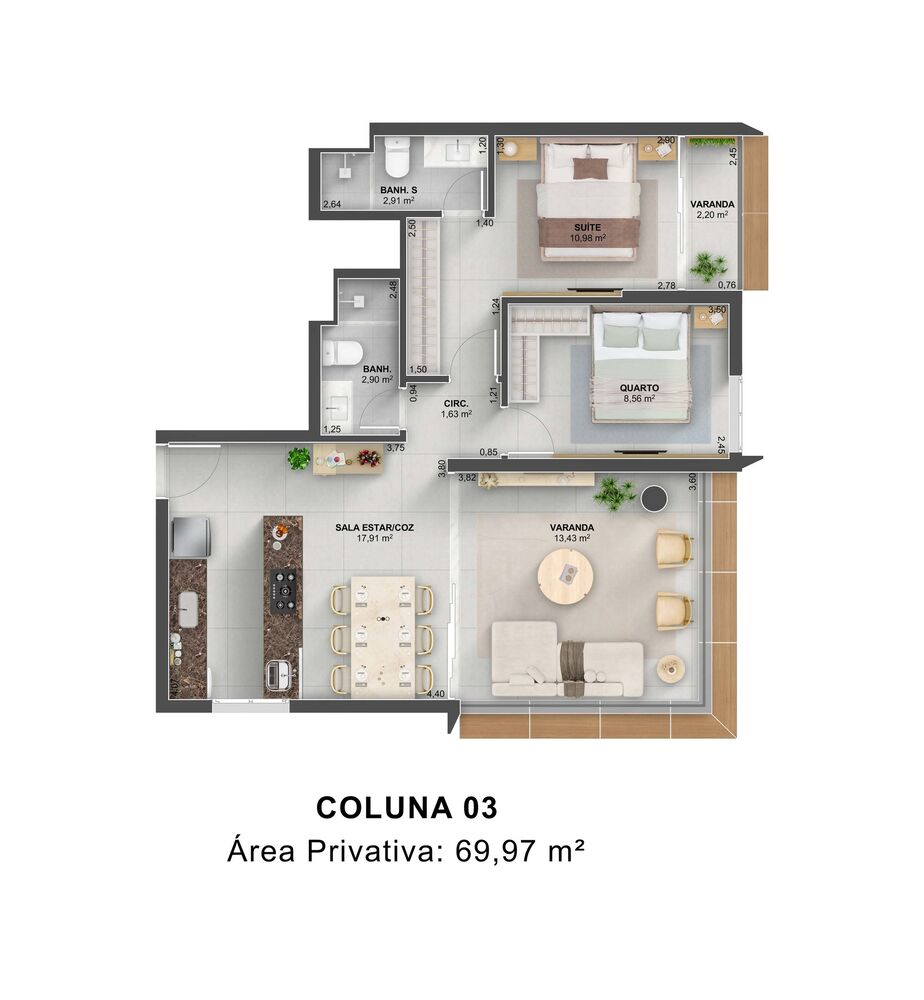 Apartamento, 2 quartos, 70 m² - Foto 3